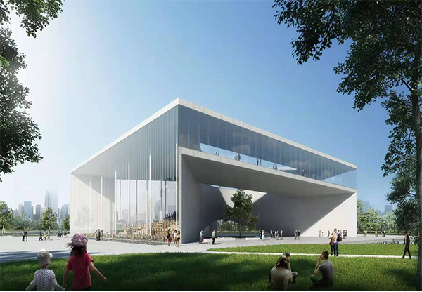 河源市高新区混凝土浇筑图书馆( 建设中）